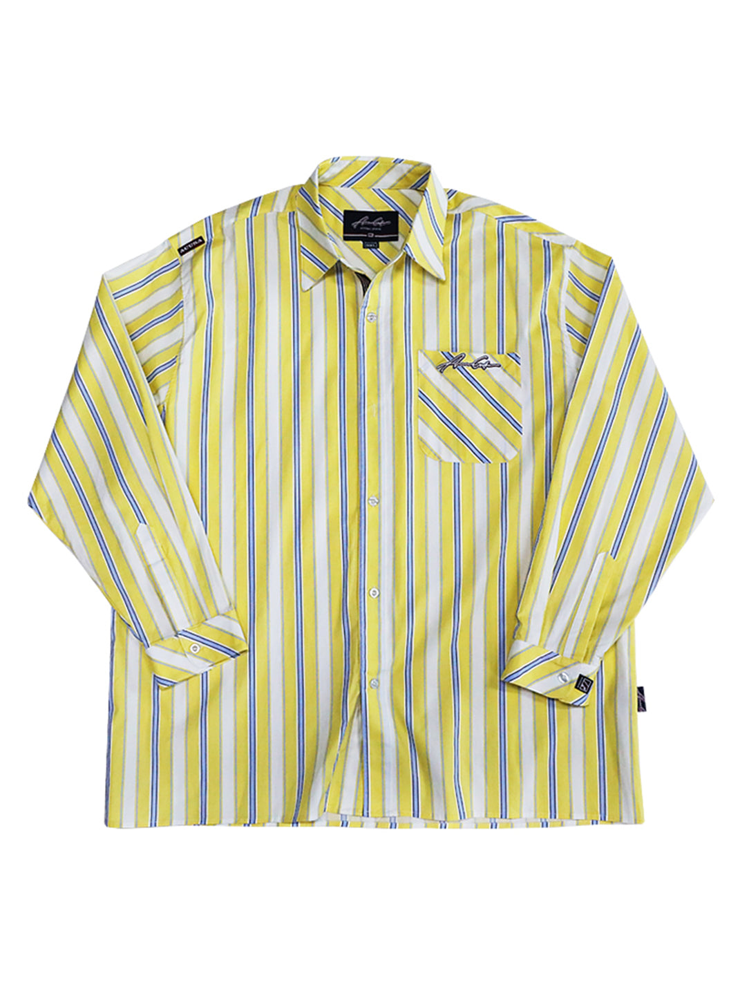 ACUSA | Y2K Color Block Stripe Cotton Oversized Shirt - PSYLOS 1, ACUSA | Y2K Color Block Stripe Cotton Oversized Shirt, Tops, ACUSA, PSYLOS 1